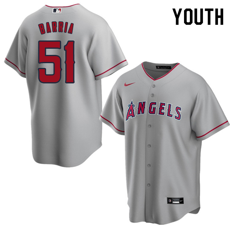 Nike Youth #51 Jaime Barria Los Angeles Angels Baseball Jerseys Sale-Gray